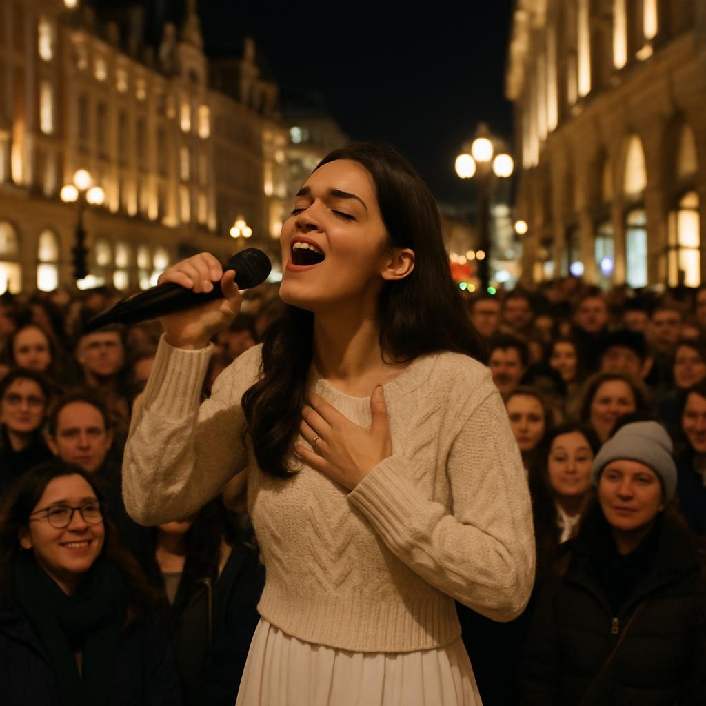 Rachel Zegler is serenading crowds of people in central London almost every night for free